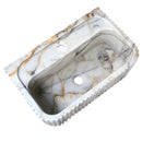 Calacatta Gold Marble Wall-mount Bathroom Vanity Sink Fluted (W)18" (L)36" (H)7" top view