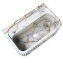 Calacatta Gold White Marble Vanity Sink With Fluted Design