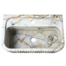 Calacatta Gold White Marble Vanity Sink With Fluted Design