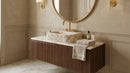Handcrafted Fluted Calacatta Gold Marble Vessel Bathroom Sink