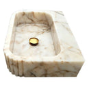 Handcrafted Fluted Calacatta Gold Marble Vessel Bathroom Sink