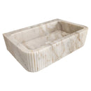Calacatta Gold Fluted Marble Wall Mount Bathroom Sink 18x30 Inch
