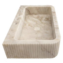 Calacatta Gold Fluted Marble Wall Mount Bathroom Sink 18x30 Inch