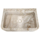 Calacatta Gold Fluted Marble Wall Mount Bathroom Sink 18x30 Inch