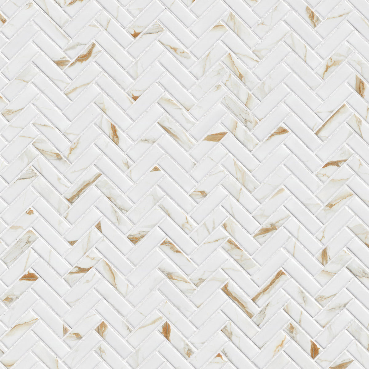 MSI Calacatta Gold Matte 1x3 Herringbone, photo 2 of 10