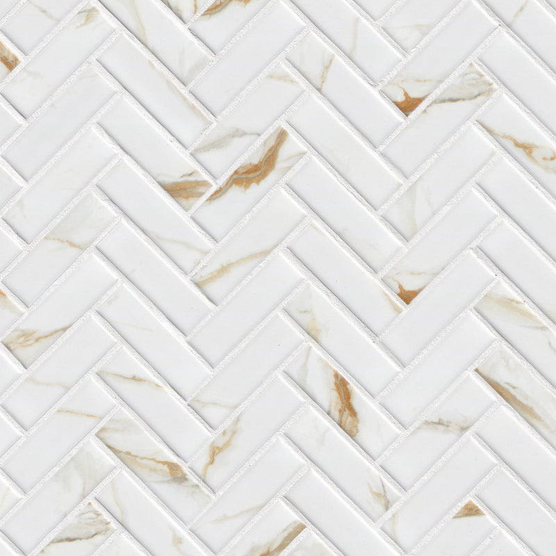 MSI Calacatta Gold Matte 1x3 Herringbone