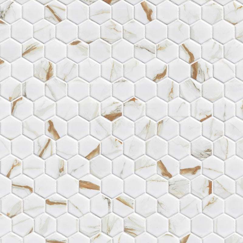 MSI Calacatta Gold Matte 2" Hexagon, photo 2 of 15
