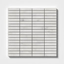 Bardiglio Light, Calacatta T Honed 5/8x3 Marble Mosaics 12x12