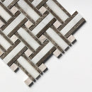 Calacatta T Polished Thin Basket Marble Mosaics 12x12