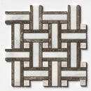 Calacatta T Polished Thin Basket Marble Mosaics 12x12
