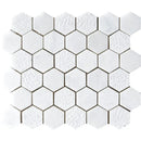 Calacatta T Textured Hexagon 2 Marble Mosaics 10 3/8x12