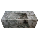 Custom Calacatta Verde Marble Wall Mount Bathroom Sink 34x16