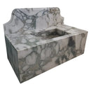 Custom Calacatta Verde Marble Wall Mount Bathroom Sink 34x16