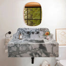 Custom Calacatta Verde Marble Wall Mount Bathroom Sink 34x16