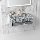 Wall Mount Calacatta Viola Marble Bathroom Sink With Storage