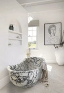 Calacatta Viola Marble Bathtub - Hand Carved Soaking 34x70x26