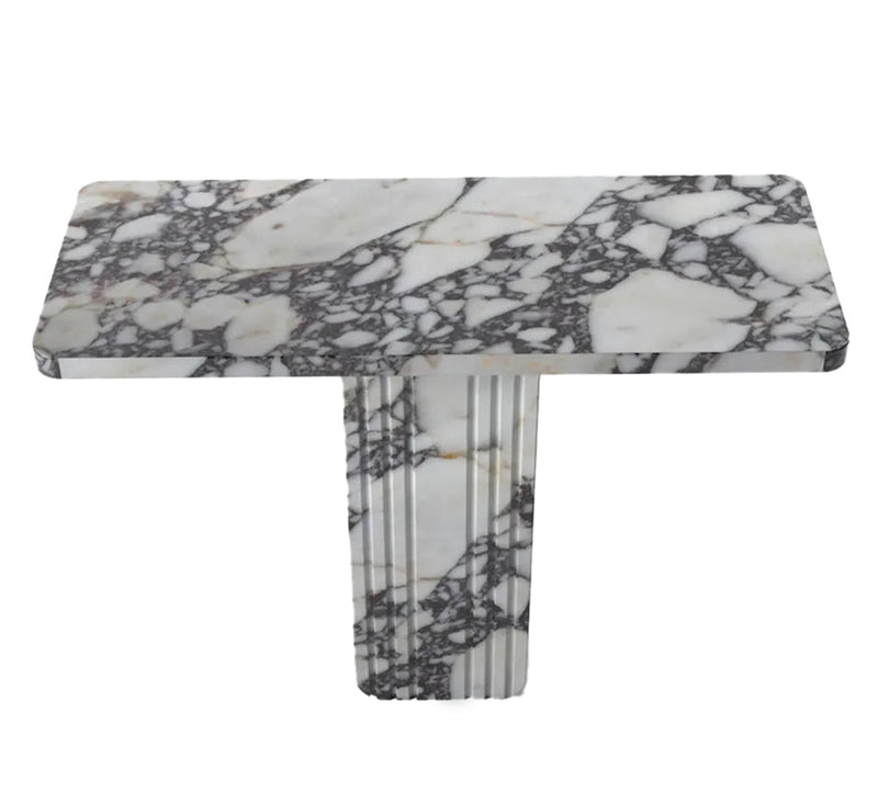 Calacatta Viola Marble Designer Console Polished (W)15" (L)40" (H)32" top angle view