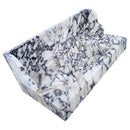 White Italian Calacatta Viola Marble Bathroom Sink With 20 Inch Backsplash