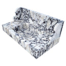 Calacatta Viola Marble Wall-mount Bathroom Sink with 10" Backsplash (W)20" (L)40" (H)6" angle view