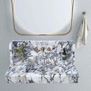 White Italian Calacatta Viola Marble Bathroom Sink With 20 Inch Backsplash