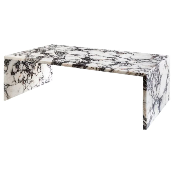 Calacatta Viola Marble Plain Design Modern Coffee Table - Polished Finish 20x36x12, angled view