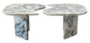 Calacatta Viola Marble Designer Coffee Table Polished Set of 2 front view