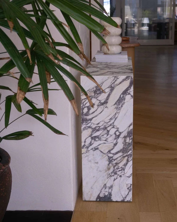 Calacatta Viola Marble Rectangular Console - Polished 12x40x30, side view