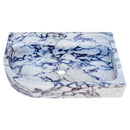 Wall Mounted Corner Marble Sink 16x24 Calacatta Viola Hand Carved