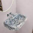 Wall Mounted Corner Marble Sink 16x24 Calacatta Viola Hand Carved