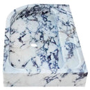 Wall Mounted Corner Marble Sink 16x24 Calacatta Viola Hand Carved