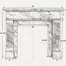 Carrara White Marble Fluted Fireplace Mantel - Polished Finish 70 Wide by 52 Tall