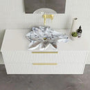 Calacatta Viola Marble Vessel Sink Handcrafted Leaf Design Bathroom Vanity