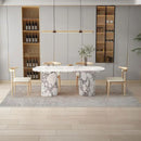Calacatta Viola Marble Oval Dining Table - 75-inch Polished Finish