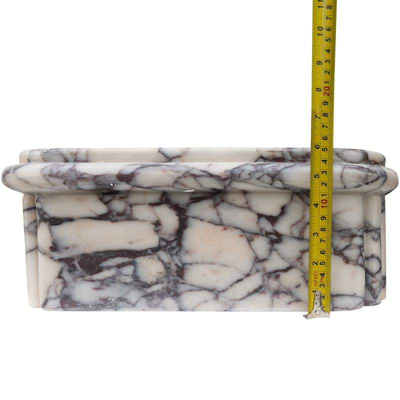 Calacatta Viola Marble Rectangular Ribbed Bathroom Sink (W)16" (L)16" (H)6"