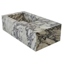 Calacatta Viola Marble Rectangular Wall Mount Bathroom Sink 16x32 Inch White Gray Polished