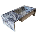 Calacatta Viola Marble Rectangular Wall-mount Bathroom Sink Side Faucet Holes (W)16" (L)32" (H)9"