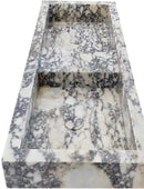 Handcrafted Calacatta Viola Marble Double Wall Sink 53 Inch