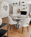 Calacatta Viola Marble Round Dining Table 48in - Handcrafted