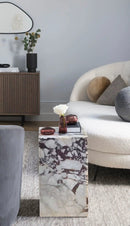 Calacatta Viola Marble Cube Design Modern Polished End Table Nightstand 14x14x24