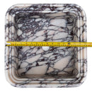 Calacatta Viola Ribbed Square Vessel Bathroom Sink 16x16x6 Natural Stone
