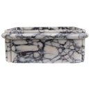 Calacatta Viola Ribbed Square Vessel Bathroom Sink 16x16x6 Natural Stone