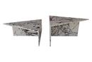 Calacatta Viola Marble Coffee Table Polished Triangular Design Handcrafted Set of Two