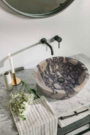 Calacatta Viola Natural Stone Marble Round Vessel Sink 16