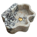 Wavy Edge Calacatta Viola Marble Wall Mount Bathroom Sink By GMStone