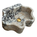 Wavy Edge Calacatta Viola Marble Wall Mount Bathroom Sink By GMStone