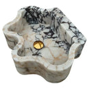 Wavy Edge Calacatta Viola Marble Wall Mount Bathroom Sink By GMStone