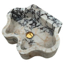 Wavy Edge Calacatta Viola Marble Wall Mount Bathroom Sink By GMStone