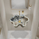 Wavy Edge Calacatta Viola Marble Wall Mount Bathroom Sink By GMStone