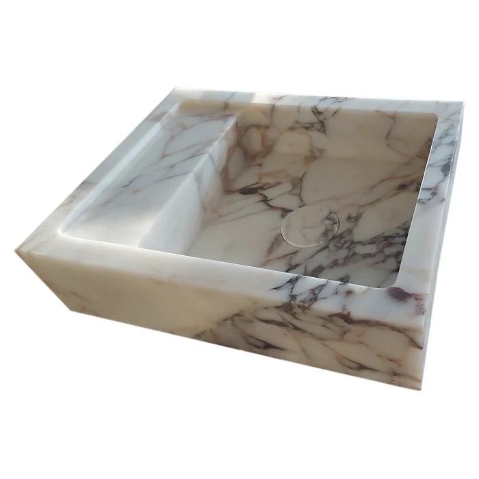 Calacatta Viola Marble Wall-mount Bathroom Sink (W)14" (L)18" (H)5"