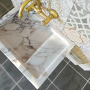 Calacatta Viola Marble Wall-mount Bathroom Sink (W)14" (L)18" (H)5"